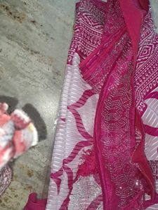brand New saree pink n white