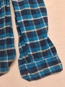 Blue Plaid Button-Down Shirt