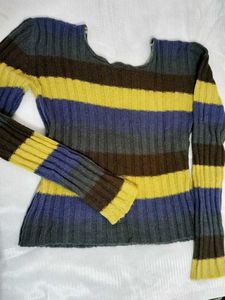 Striped Knit Top 🧡