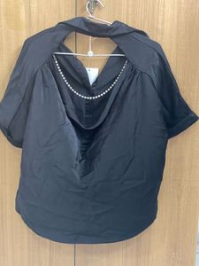Black Button-Down Top