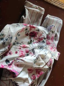 Floral Top &amp; Striped Pant Set