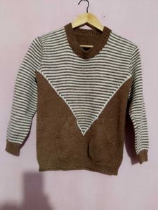 Striped Brown Knitted Sweater