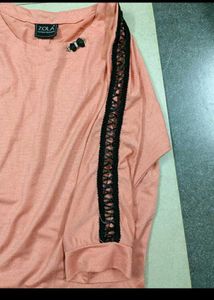 Peach Coloured Bow Top