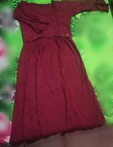 Maroon Midi Dress