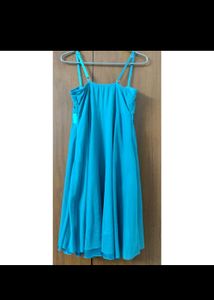 Beautiful Sky Blue Colour Short Dress . With Freeb