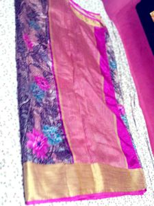 Floral Print  silk Saree