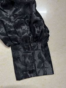 Black Floral Print Blouse