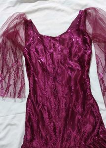 Elegant Purple Sequin Gown