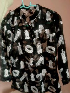 Patterned Black Top