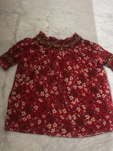 Red Floral Off Shoulder Top