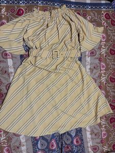 Striped Off-Shoulder Dress