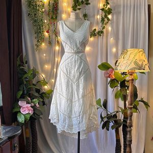 White Eyelet Midi Dress