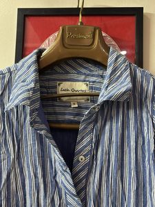 Striped Sleeveless Shirt Dress