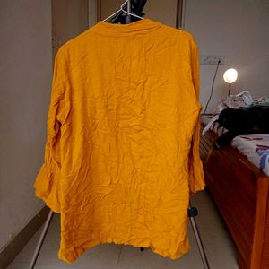 Mustard Embroidered Top
