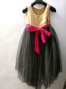 Black Balloon Frock Embroidered, Flared