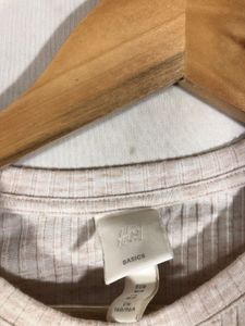 H-M Beige Ribbed Top