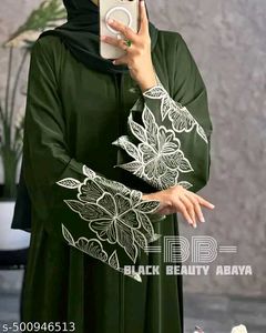 Cutwork Embroidery With Combination Colour Abaya