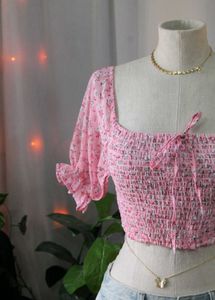 Floral Pink Crop Top