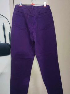 Purple Denim Straight Leg Jeans