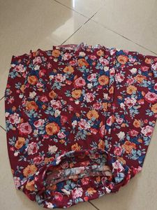 Floral Print divider Skirt