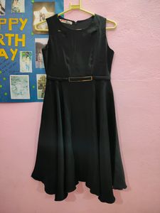 Black Flared One Piece Dress