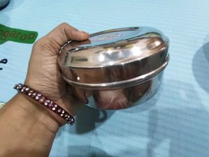Steel Lunch Boxes (Set of 2) New