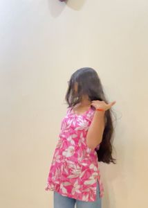 Pink Floral Sleeveless Top