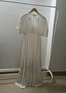Ruffled Tiered detail BOHO Maxi with gold thread