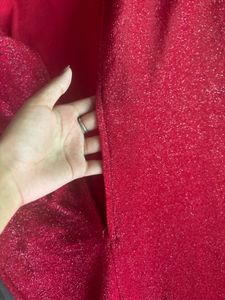 Red Backless Slit Dress