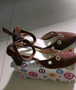 Brown Ankle Strap Heels
