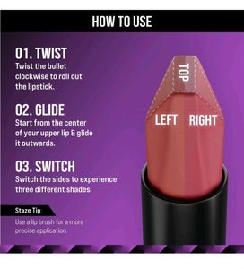 Staze 9To9 3 In 1 Matte Lipstick(03 Caramel Rose)