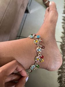 Anklets with Colorful Gemstone Charms