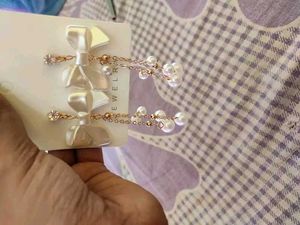 Bow Pearl Drop Earrings