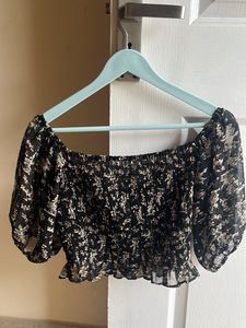 Floral Black Top