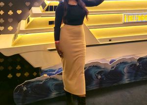 Beige Midi Skirt