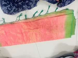 Stunning Pink & Green Ombre Dupatta with Tassels