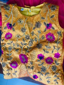 Bright Yellow Pink  Lehenga