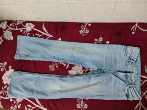 Light Wash Straight Fit Denim Jeans