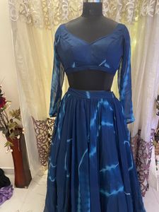 Blue Tie-Dye Lehenga Choli