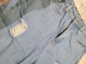 High Waist Ripped Denim Jeans
