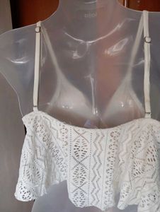 White Lace Crop Top