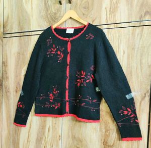 Floral Cardigan Sweater size-36