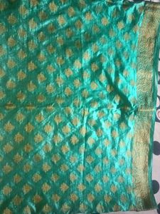 Teal &amp; Gold Dress Material