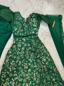Green Embroidered Anarkali