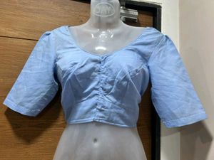 💙🥰Charming Sky Blue Luckonwi Chikankari Saree