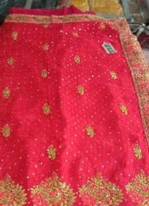 Red Embellished Saree