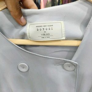 Gray belted dress