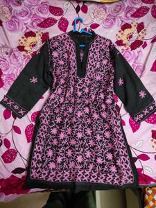 Elegant Black Embroidered Kurti