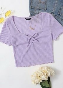 Lavender Ribbed Crop Top