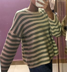Striped Knit Pullover Sweater